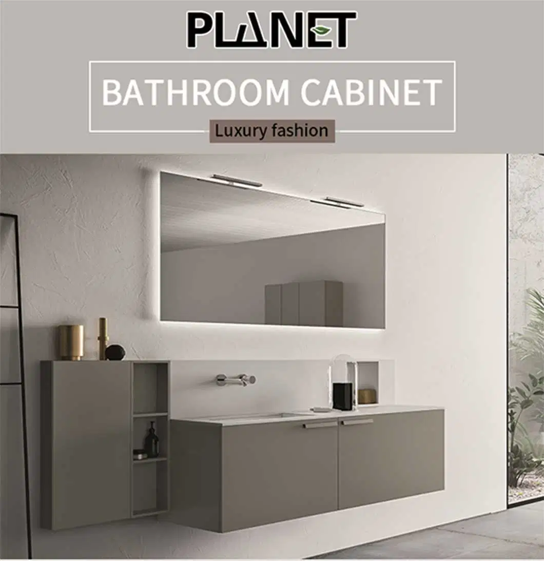 Planet Irregular Shape 72 Inch White Lacquer Acrylic Modern Spanish Bathroom Vanity