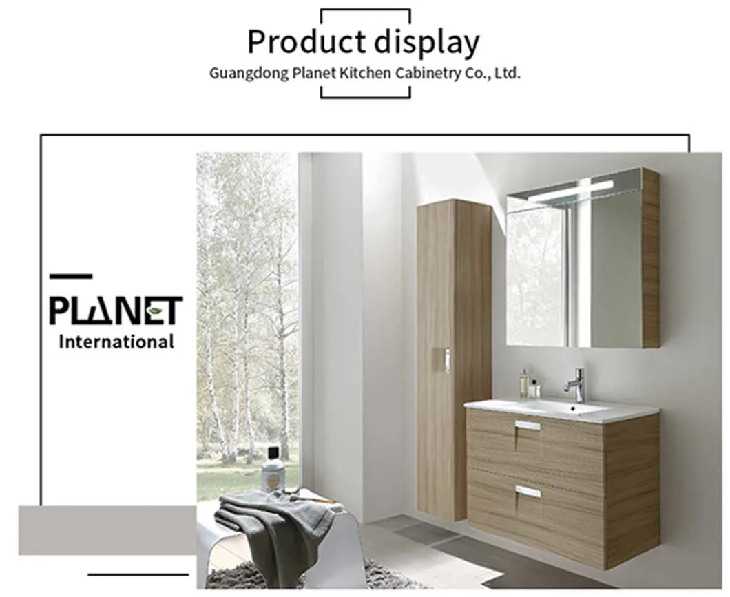 Melamine White Oak Color Low Cost Commercial 24 Inch Vanity Special Bathroom Vanity Single Sink