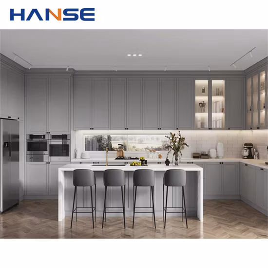 American Style Classic Cherry Raised Panel Square Diagonal Corner Cabinet Modular Solid Wood Kitchen Distressed Cabinets