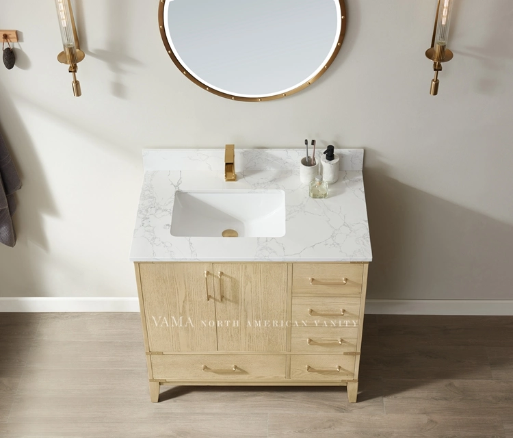 Vama Factory Modern Bathroom Vanity Cabinet Solid Surface Vanity Top Design Lacquer Painting Bathroom Furniture 799036