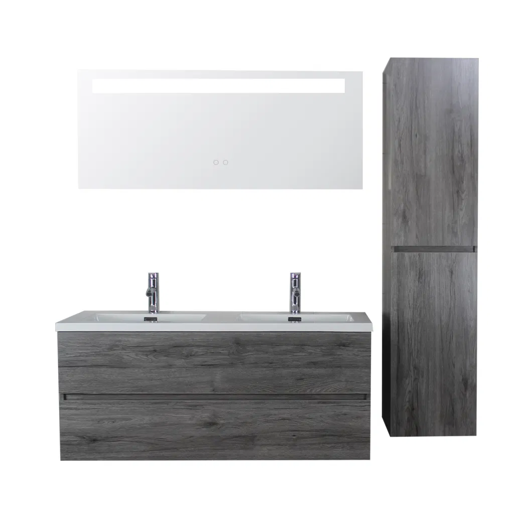 Modern Melamine MDF Wall Mounted Bathroom Vanity Withled Mirror Side Cabinet