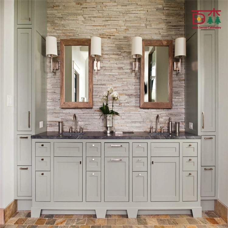 North America Style Modern Solid Wooden Bathroom Vanity Cabinet