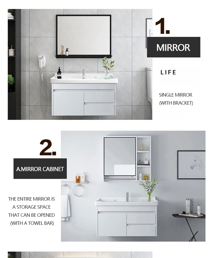 White Lacquer Wall Mounted Washbasin Cabinet Vanity Bathroom Modern