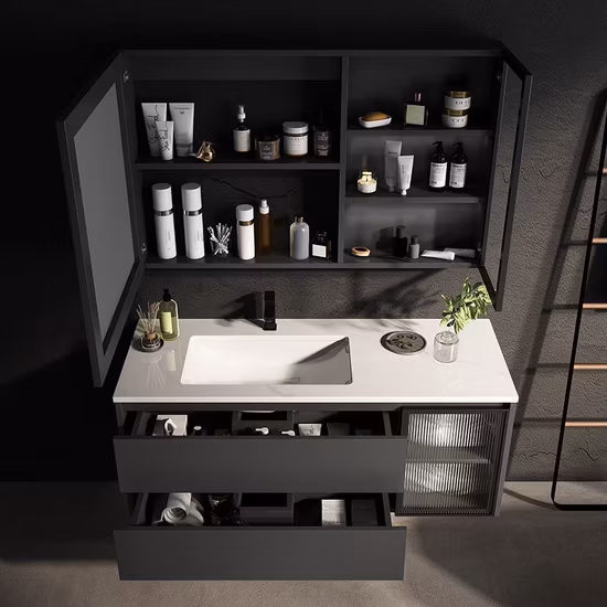 North America Modern Single Basin Wooden Bath Cabinets