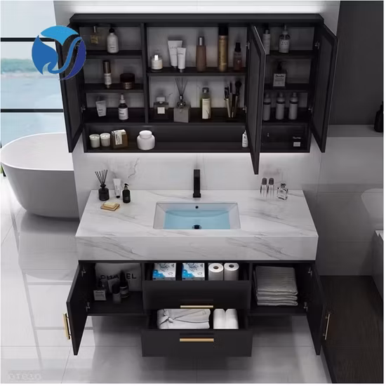 Simple Design Melamine Cabinets Wall Mounted Bathroom Vanity