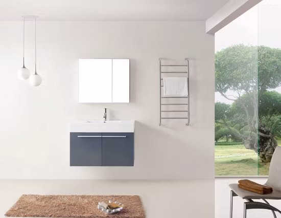 Hotel Modern MDF Lacquer Painting Bathroom Vanity with Side Cabinet