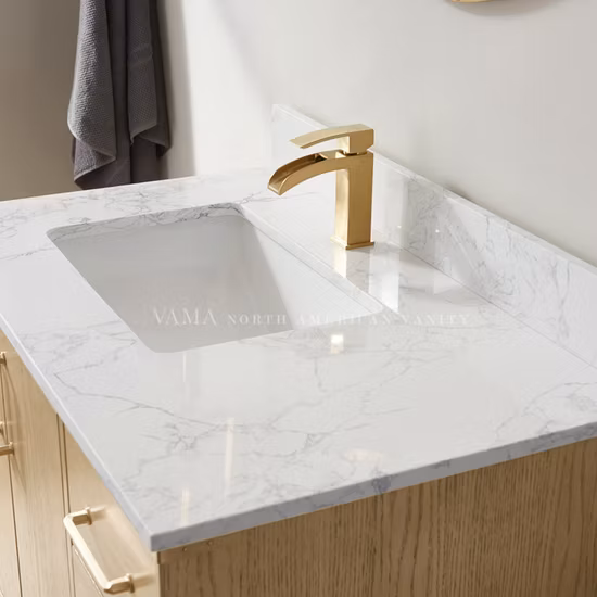 Vama Factory Modern Bathroom Vanity Cabinet Solid Surface Vanity Top Design Lacquer Painting Bathroom Furniture 799036