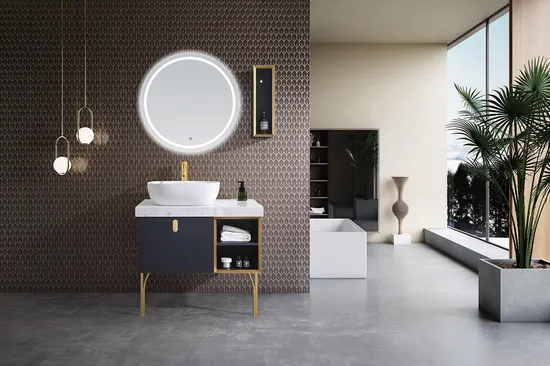 Factory Wholesale Modern Lacquer Ceramic Sink Commercial Hotel Bathroom Vanity