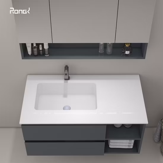 White Lacquer Modern Bathroom Vanity Equipment Drawer Storage Luxury Solid Wood Makeup Vanities Lavabo Bathroom Furniture Set